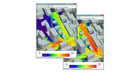 Simulación de formación de haces MIMO masiva en una imagen de célula pequeña urbana