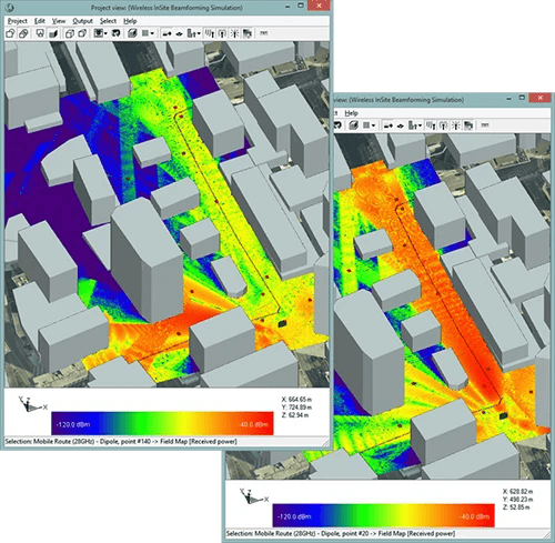 MIMO inalámbrico in situ para visualizar la formación de haces en un entorno urbano