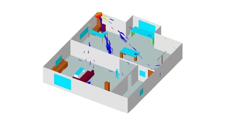 Uso del software de simulación de radar WaveFarer para predecir cómo se propagan las ondas en un entorno interior Imagen