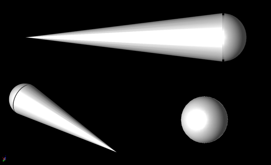 Figura 4La geometría Cono-Esfera con Gap.