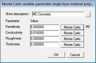 Figura 5Ventana de parámetros variables de Monte Carlo una vez activado Monte Carlo.