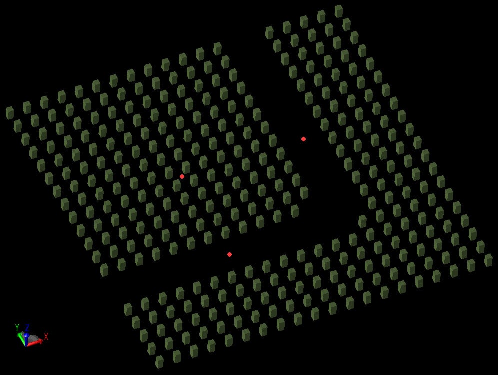 Figura 1La matriz bidimensional de varillas.