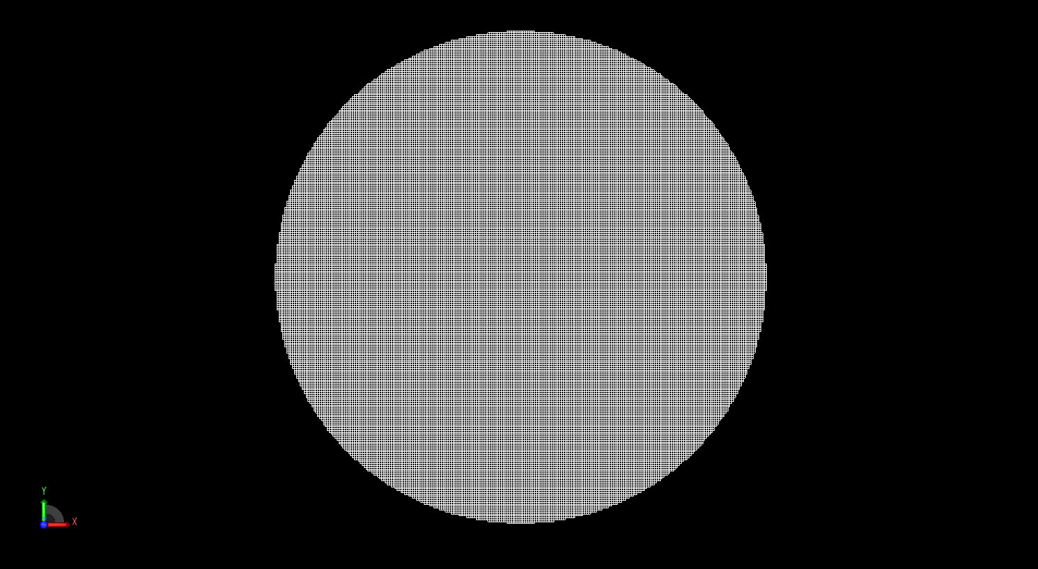 Figura 2La esfera se muestra mallada en la malla FDTD con un tamaño de celda de 1 mm.